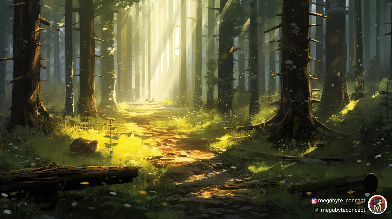 Beautiful Forest Illustration by MegabyteConcept on DeviantArt