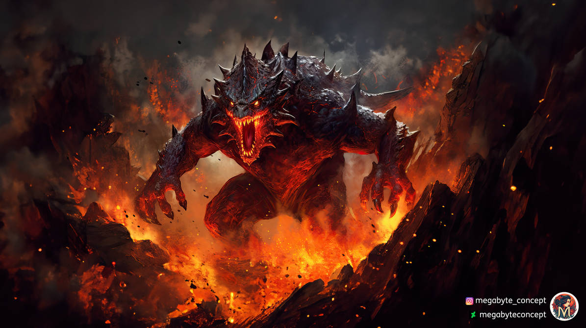Demon Fire Backround Fire Demon - Preview Portrait by MegabyteConcept on DeviantArt