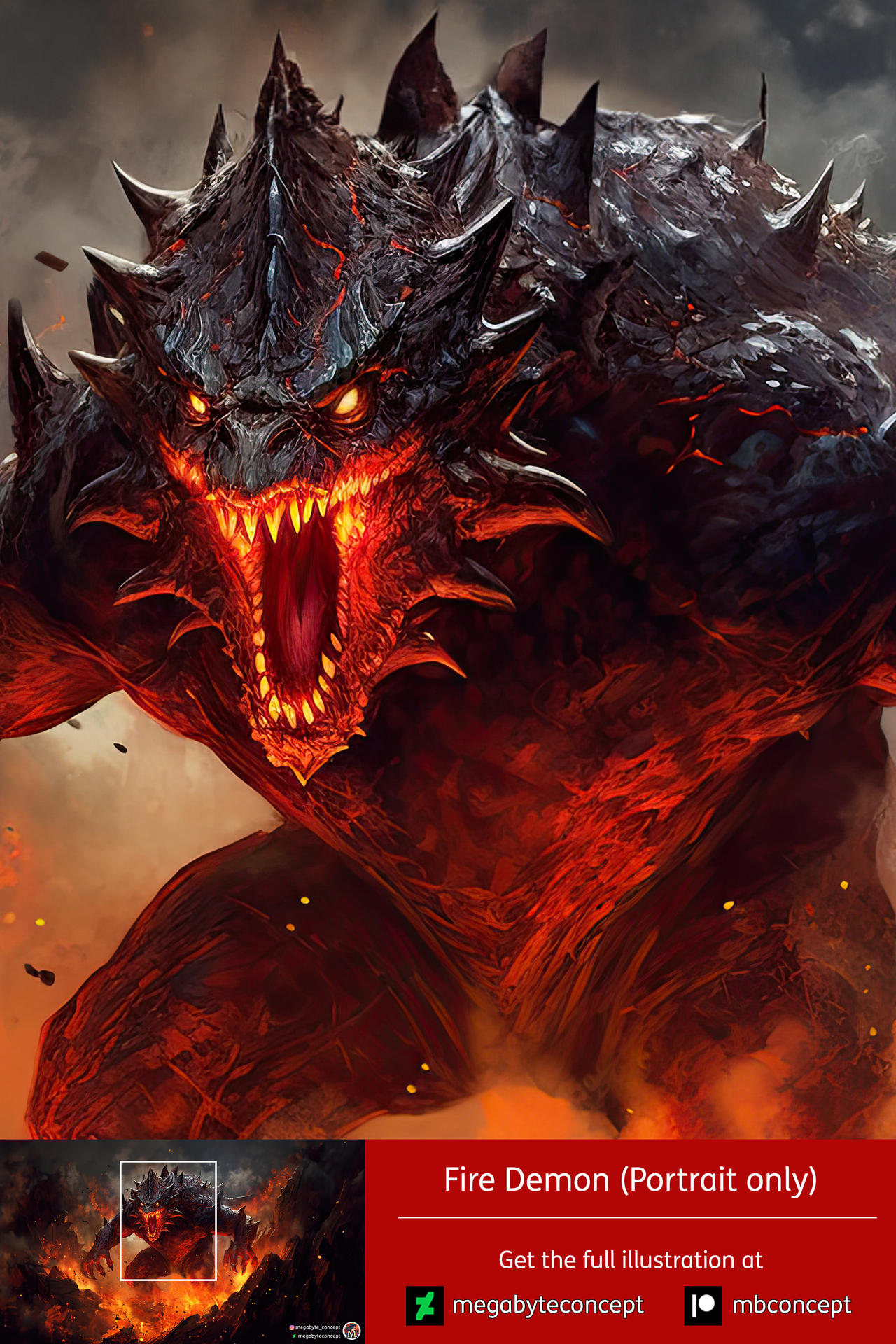 Basic Fire Demon Fire Demon - Preview Portrait by MegabyteConcept on DeviantArt