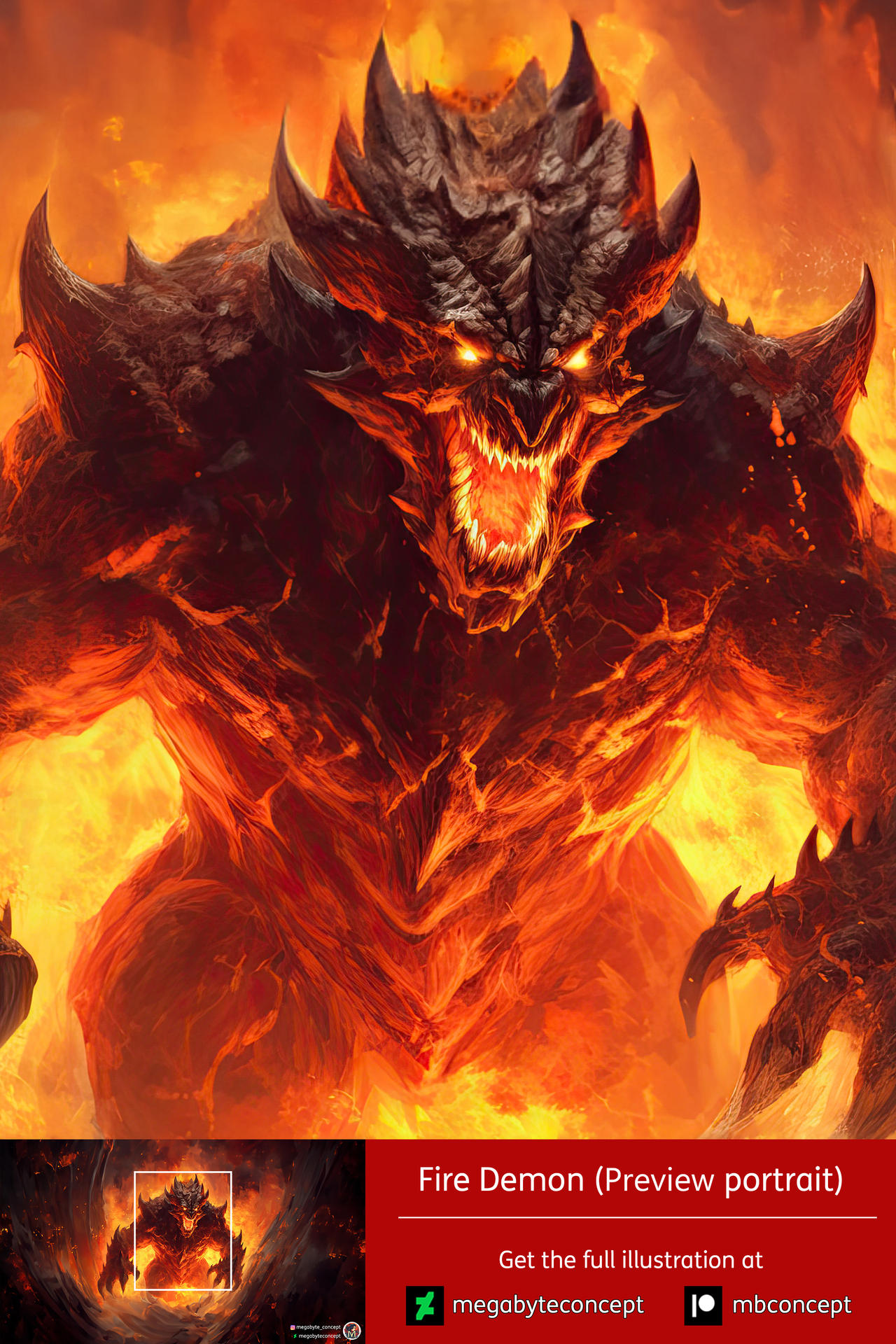 Basic Fire Demon Fire Demon - Preview Portrait by MegabyteConcept on DeviantArt