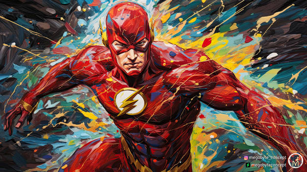 Flash - Justice League Impasto Painting