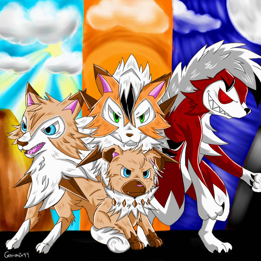 Rock Ruff Evolution Chart Rockruff Evolutions by gemmix99 on DeviantArt