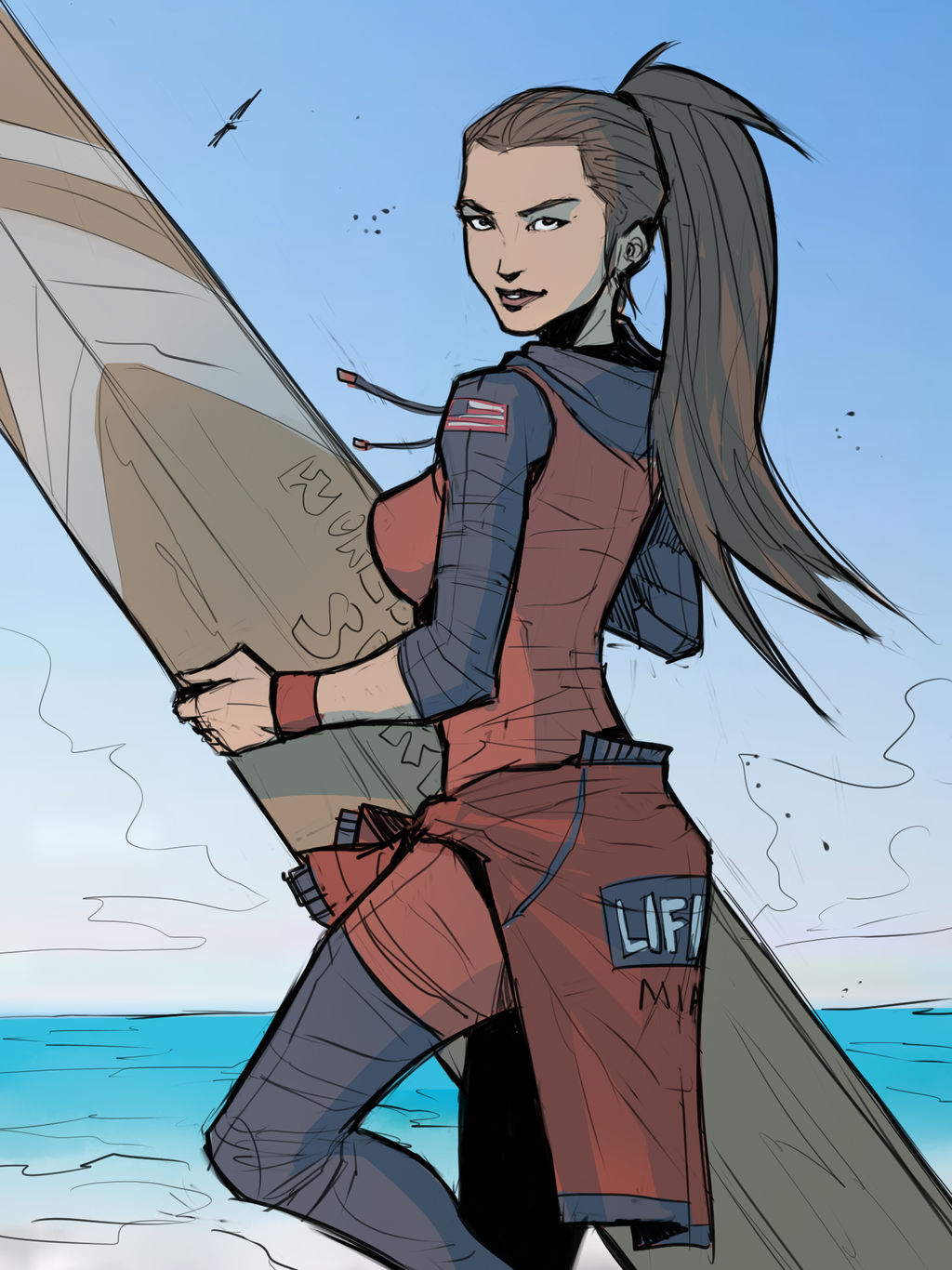Lifeguard Meg Deviantart Lifeguard girl by Chelobek4 on DeviantArt
