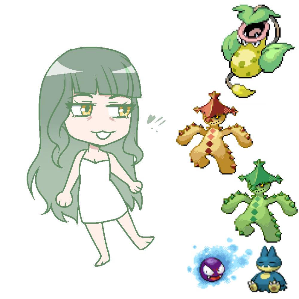 Pokemon team of a moss cryptid by PrinceofRecycling on DeviantArt