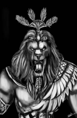 SMITE Gods - Anhur black and white