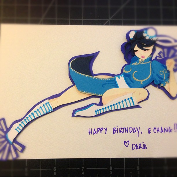 Chun-Li, birthday paper art