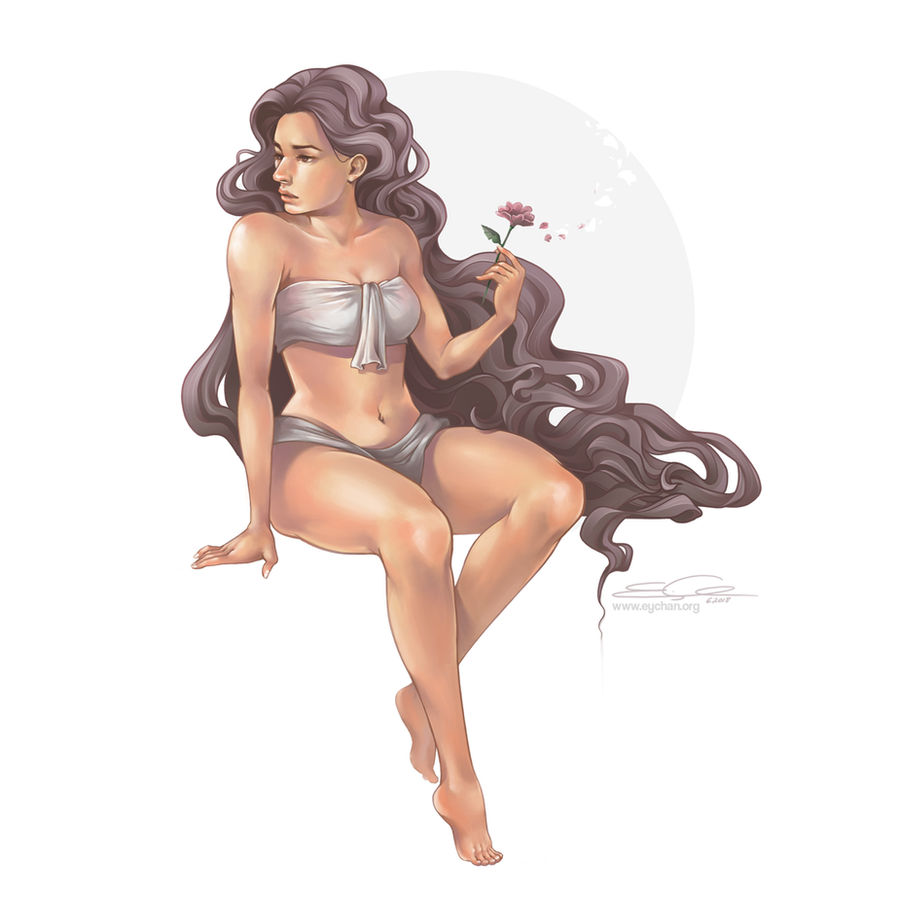 Girl with a Flower by eychanchan