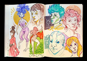 Sketchbook Page SciFi Characters 2