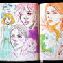 Sketchbook Page Random Portraits