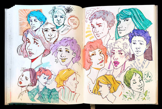 Sketchbook Page Omg So Many Faces