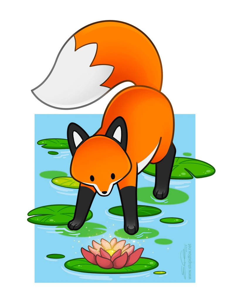 Fox and Lilies by eychanchan on DeviantArt