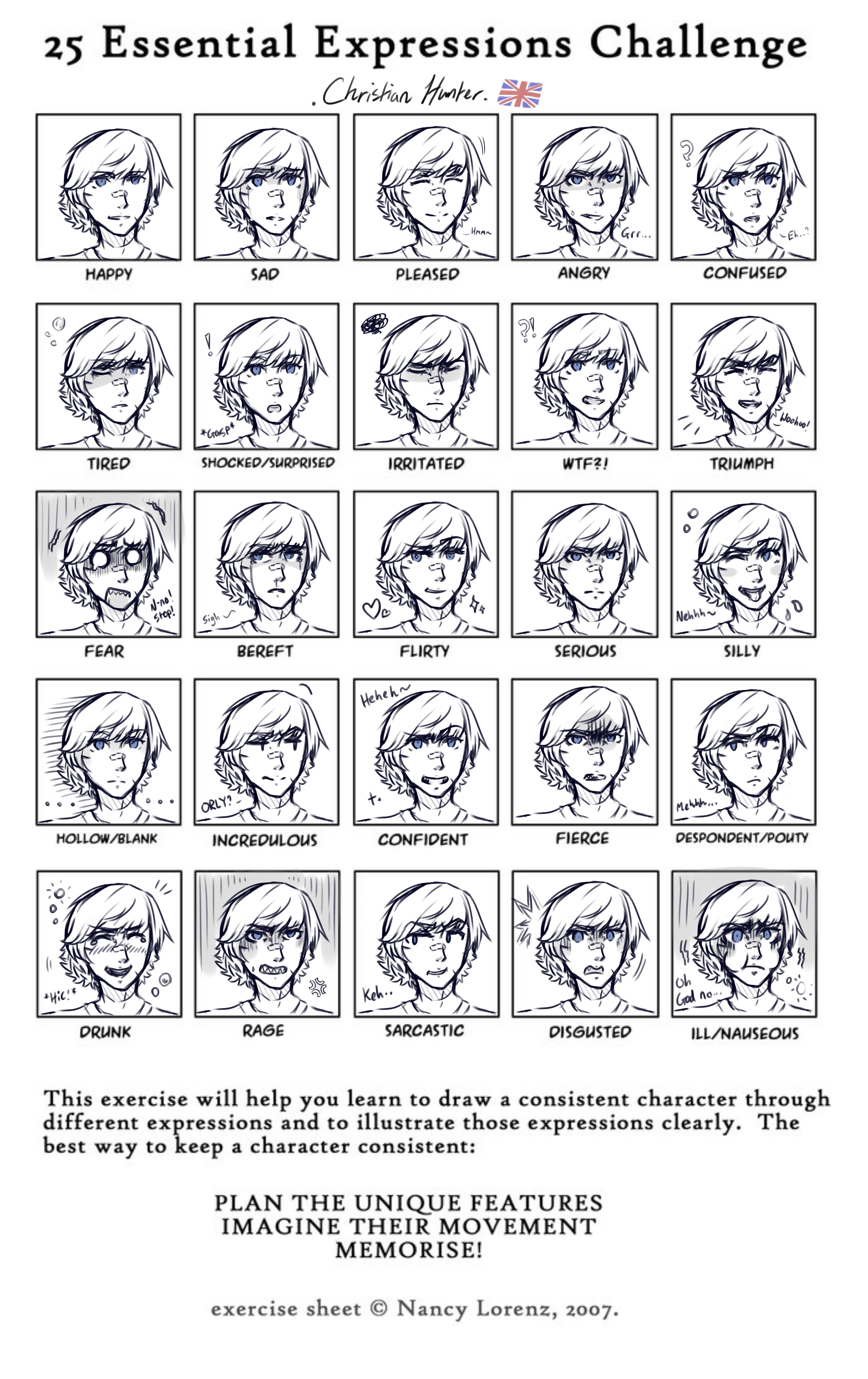 Facial Expression Exercise: Christian Hunter