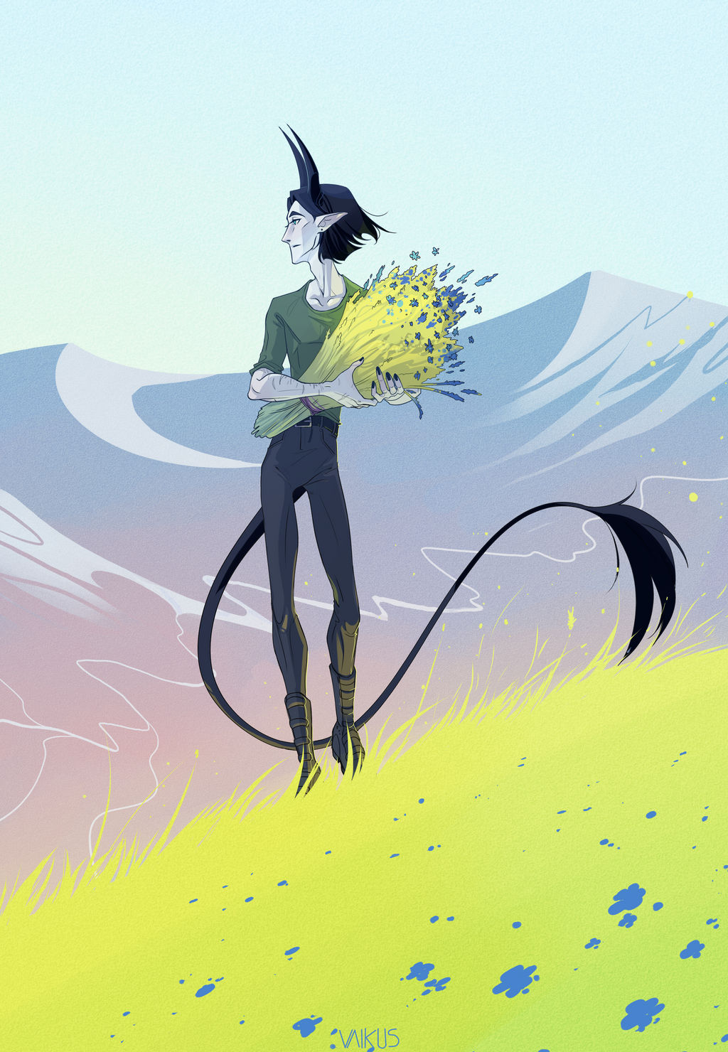 Demon With Roses Demon with Flowers by VaikneSomnus on DeviantArt