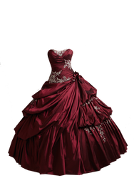 Red Burgundy Ball Gown PNG