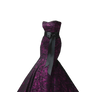 Black and Purple Mermaid Gown PNG