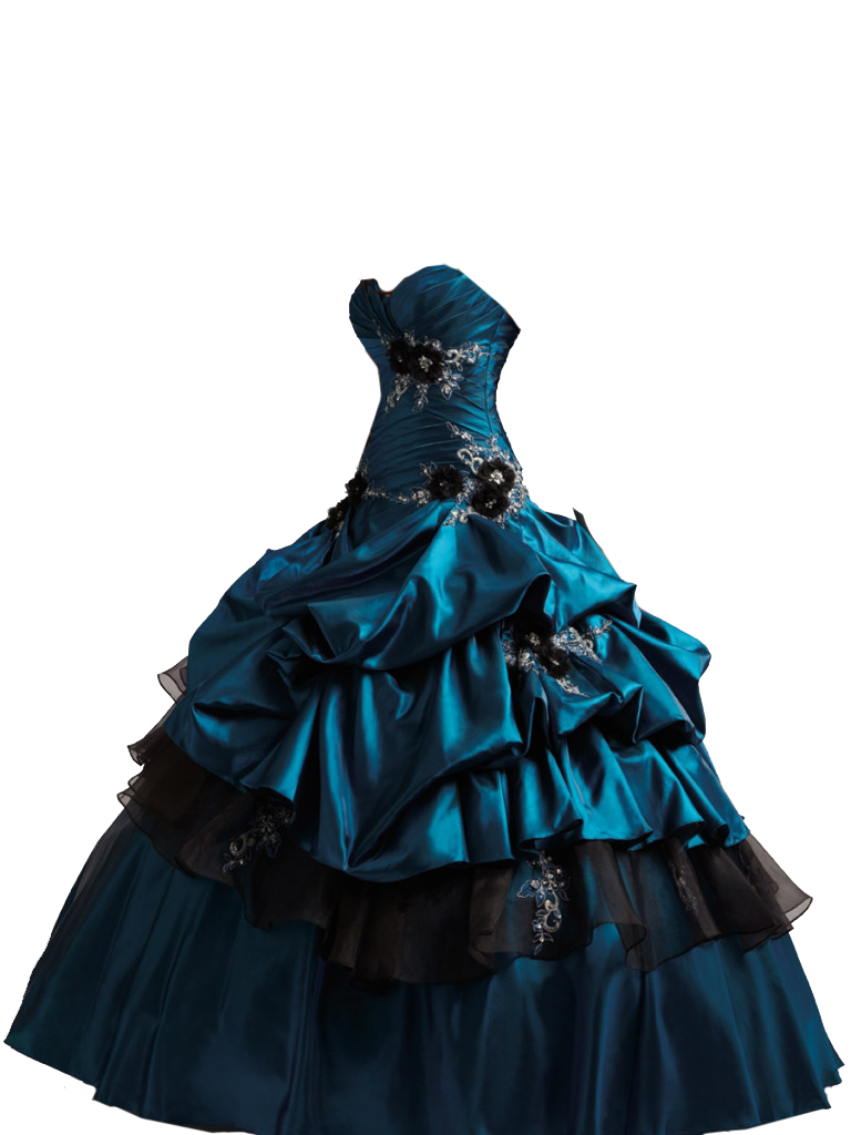 Teal Ball Gown PNG