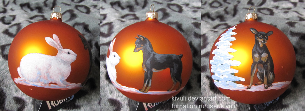 Toy terrier ornament