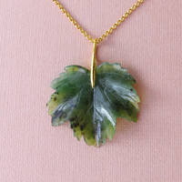 Jade leaf pendant