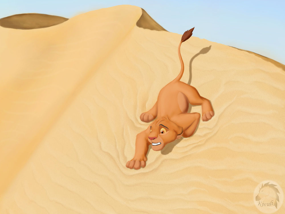 Simba in a desert