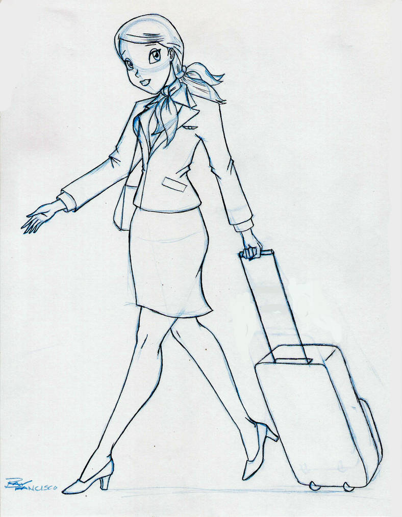 Flight Attendant Sketch by Anime-Ray on DeviantArt