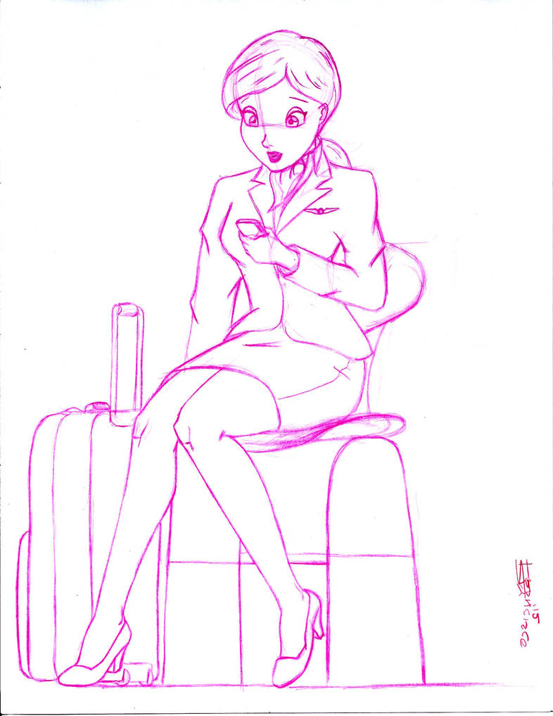 Flight Attendant Sketch by Anime-Ray on DeviantArt