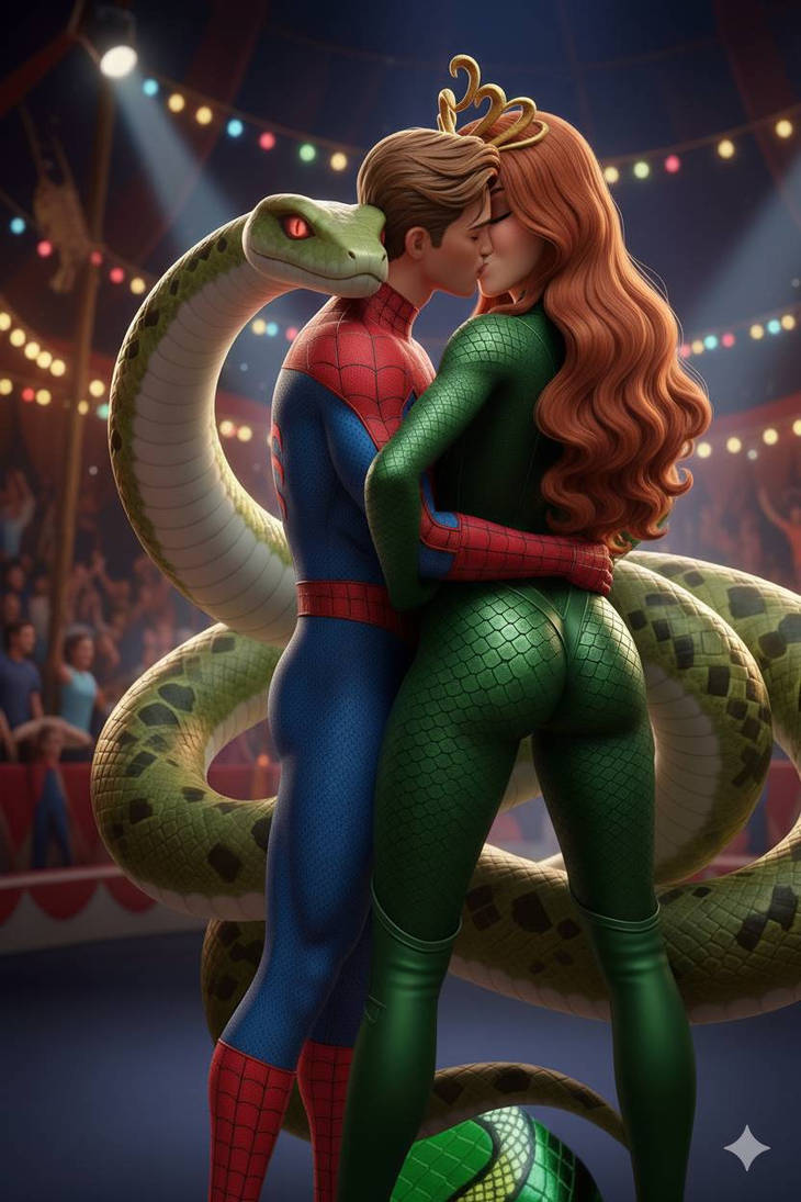 Spiderman x Princess Python kisses by juanvargas6600 on DeviantArt