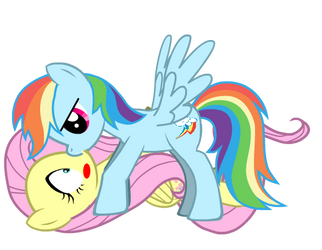 Rainbow Dash kiss Fluttershy