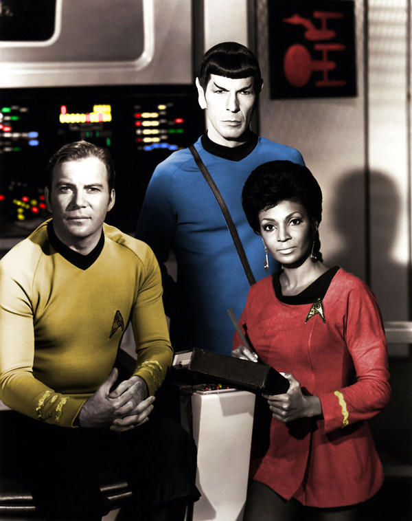 Captain Kirk, Spock and Uhura by HappyRussia on DeviantArt