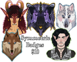 Symmetric portrait badges$10 [CLOSED]