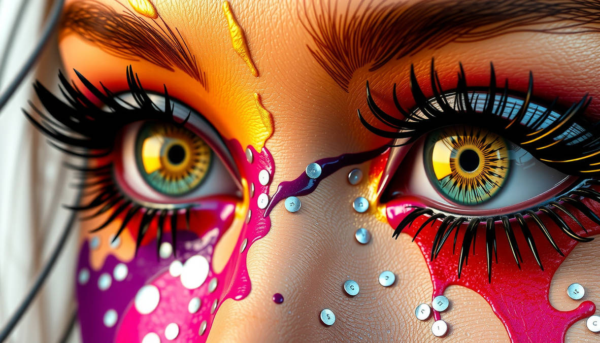 A mesmerizing close-up of eyes adorned with long, by SimHK8GAD on ...