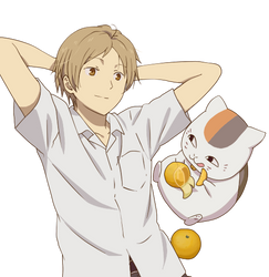 Natsume and Nyanko Sensei-transparent