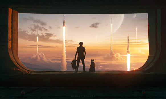 Rocket Launch - Photoshop Art