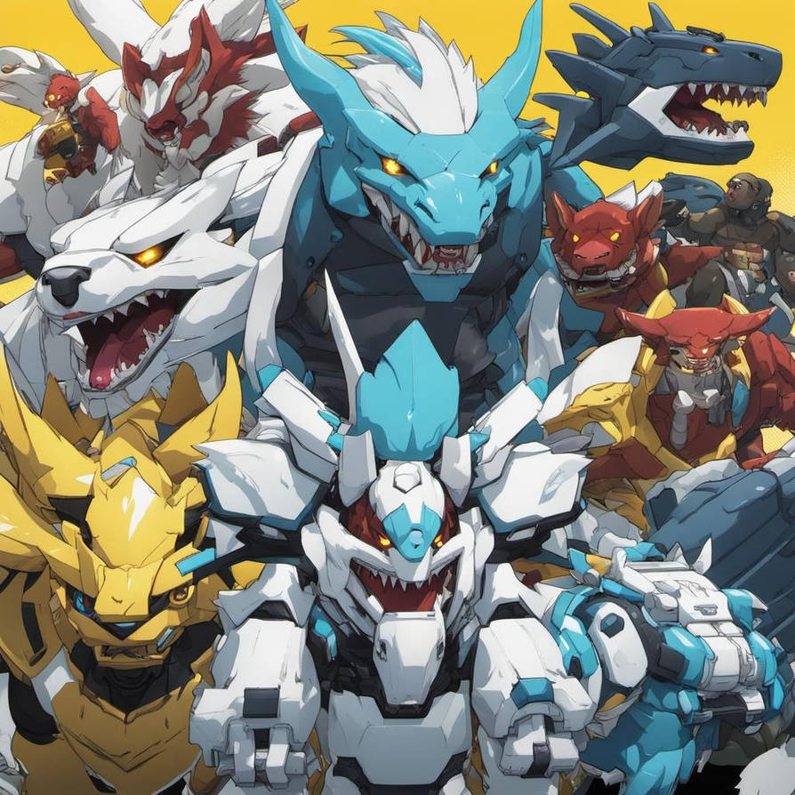 White Loin, Cyan Hydra, Yellow Rabbit, Rampage Bul by gikkgf on DeviantArt