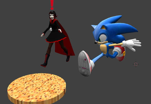 Sonic and Ruby giant cookie race