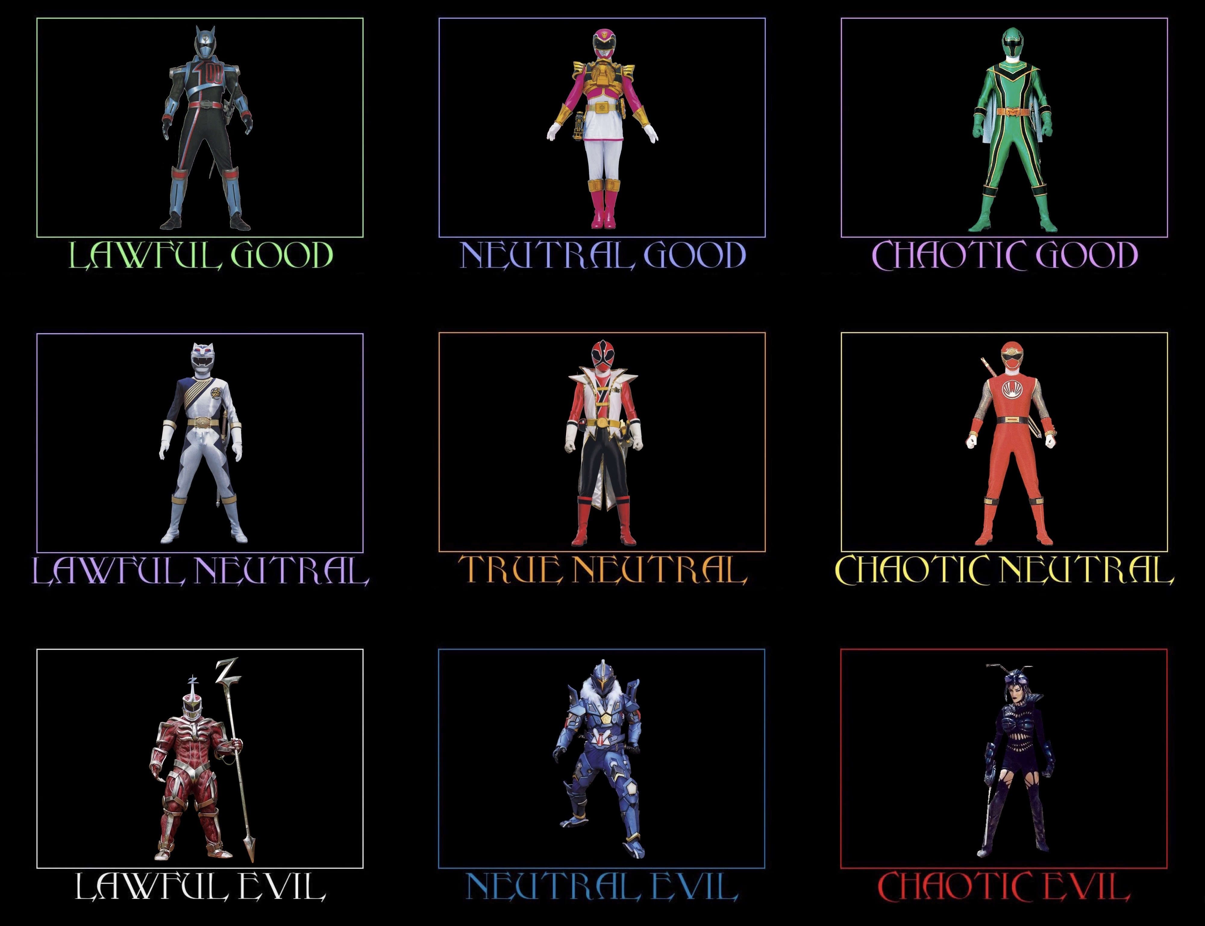 DnD Alignment: Assorted Power Rangers Characters by Xanagui on DeviantArt