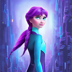 Cyberpunk Anna From Frozen