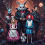 Family Portrait In Cyberpunk Alice In wonderland 