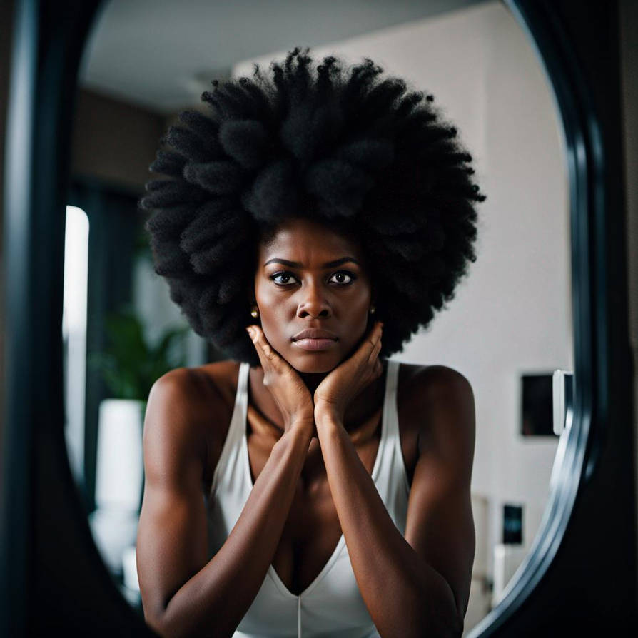 Long Rounded Afro A black woman with a perfect round afro looks in t by SgtBagel1234 on ...