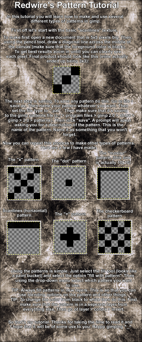 Patterns Tutorial for Gimp