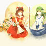 Touhou-Reimu and Sanae