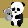 Panda and Koala hug