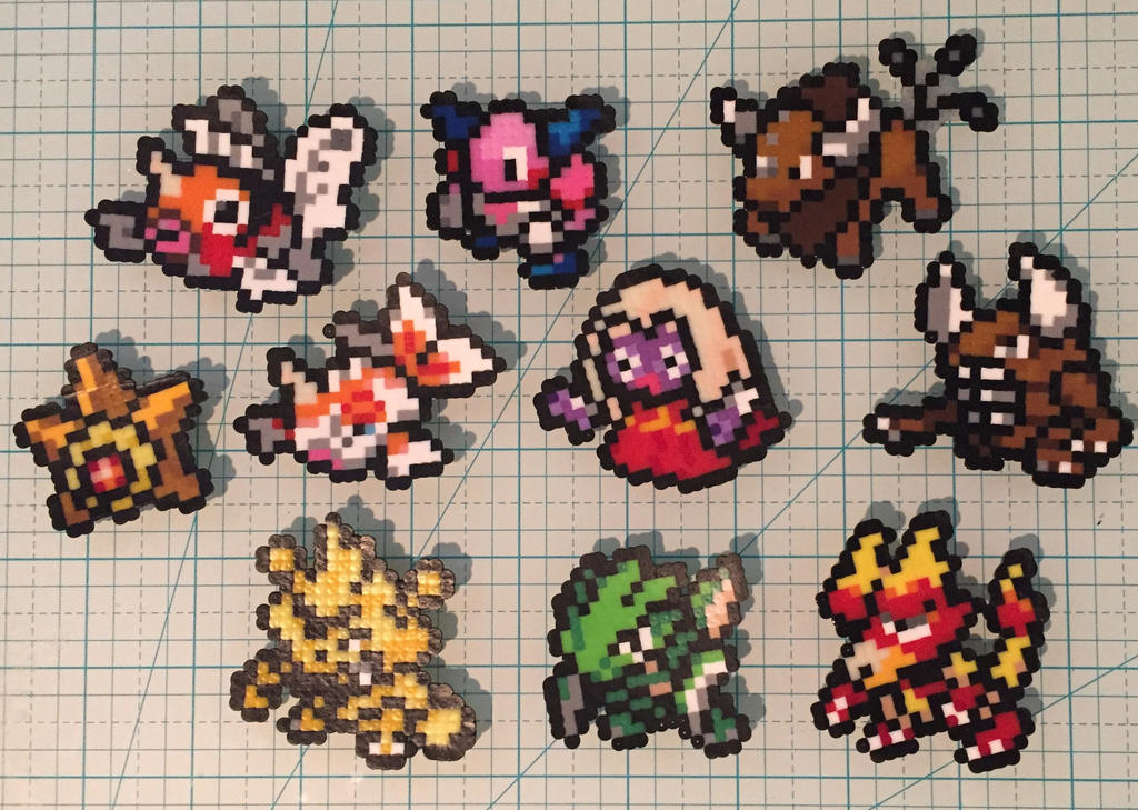 Pokemon Diamond and Pearl Starters Perlers by jrfromdallas on DeviantArt