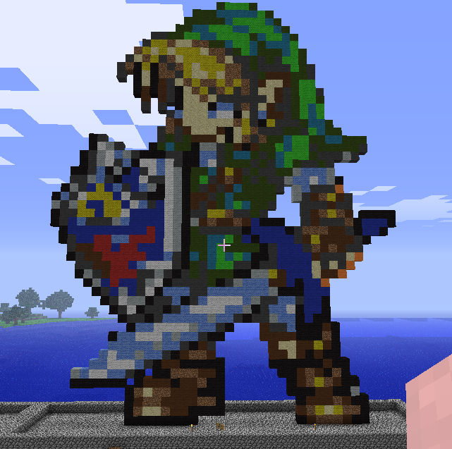 Link From The Legend of Zelda Pixel Art Minecraft Map