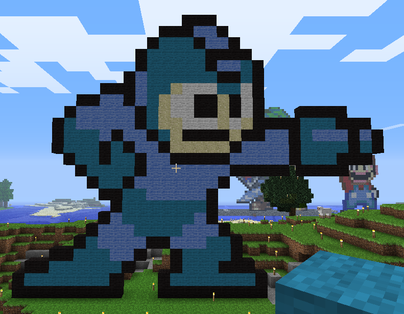 Minecraft Mega Man Statue