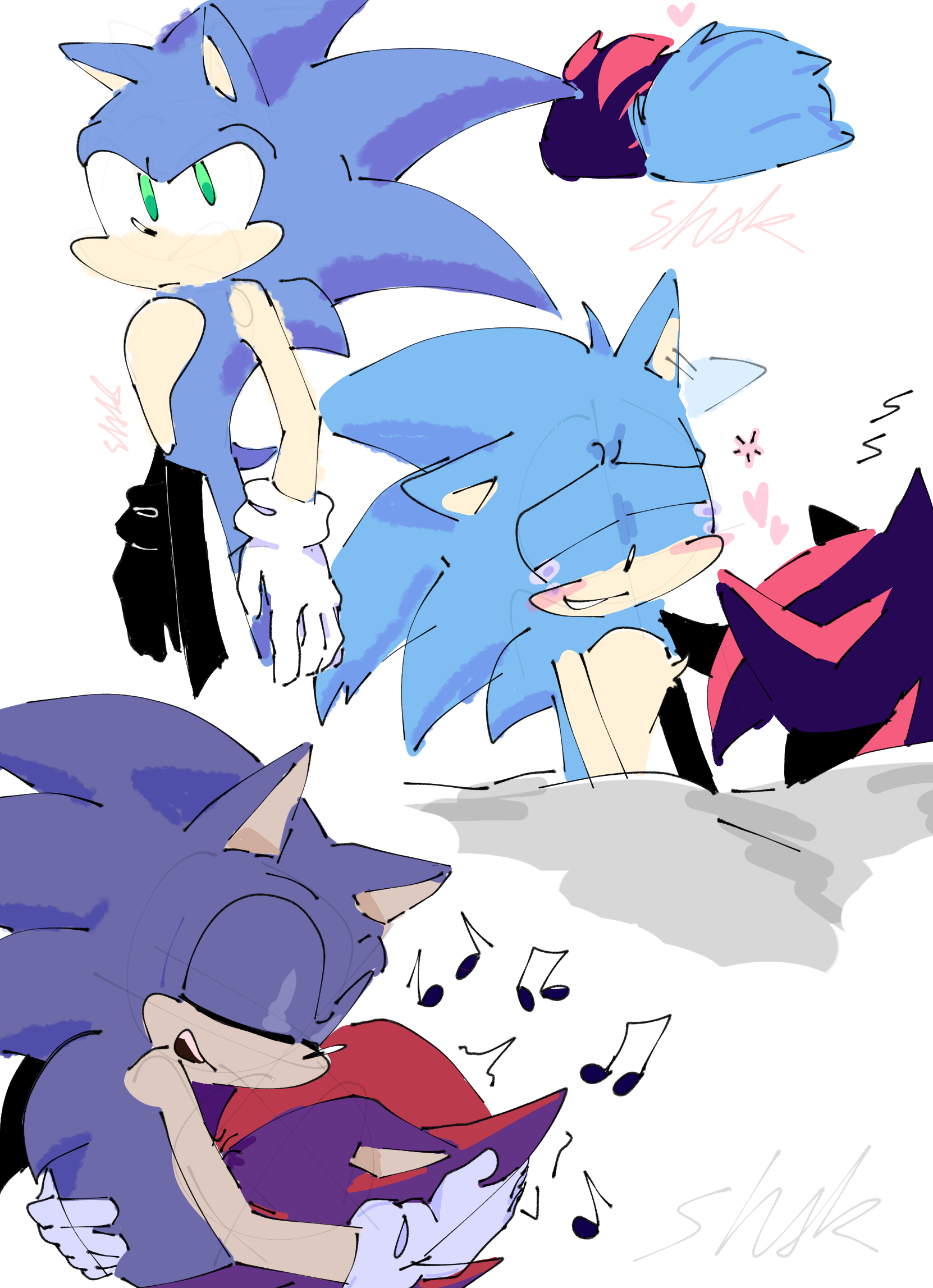 sonicthehedgehog, sonic the hedgehog, sonadow / protection - pixiv