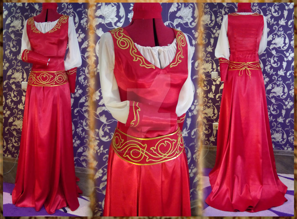 Princess Red Wedding LARP fantasy dress by OokamiWorkroom on DeviantArt