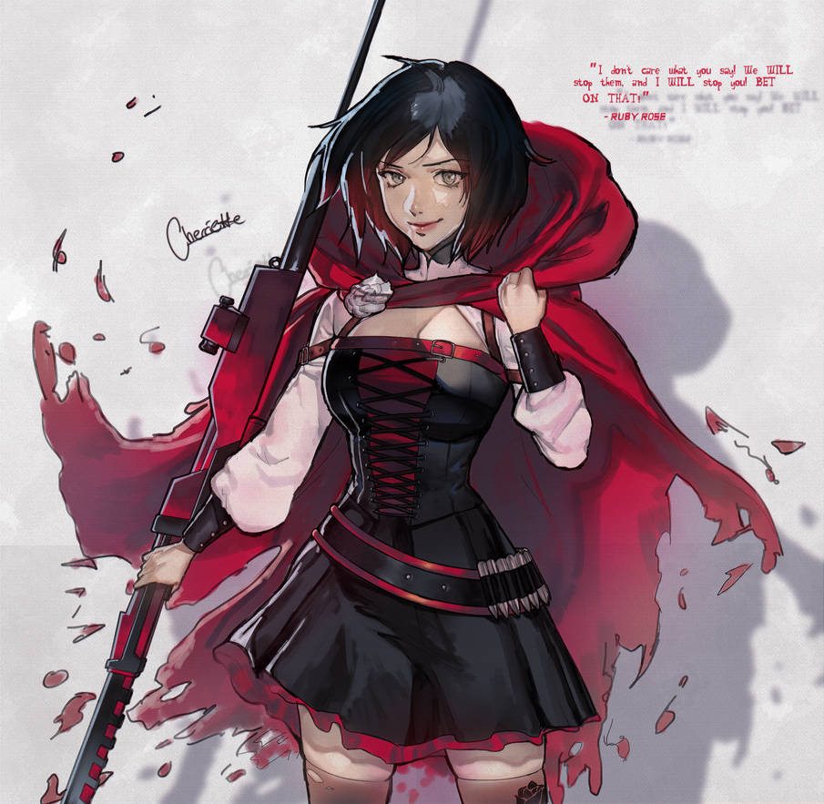 Ruby Rose On Rwby Deviantart Ruby Rose RWBY Fanart by cherrietteartist on DeviantArt