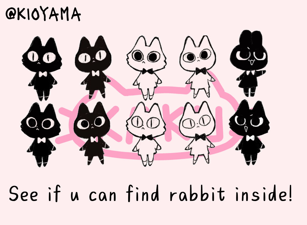 A rabbit among cute cats by kioyama on DeviantArt