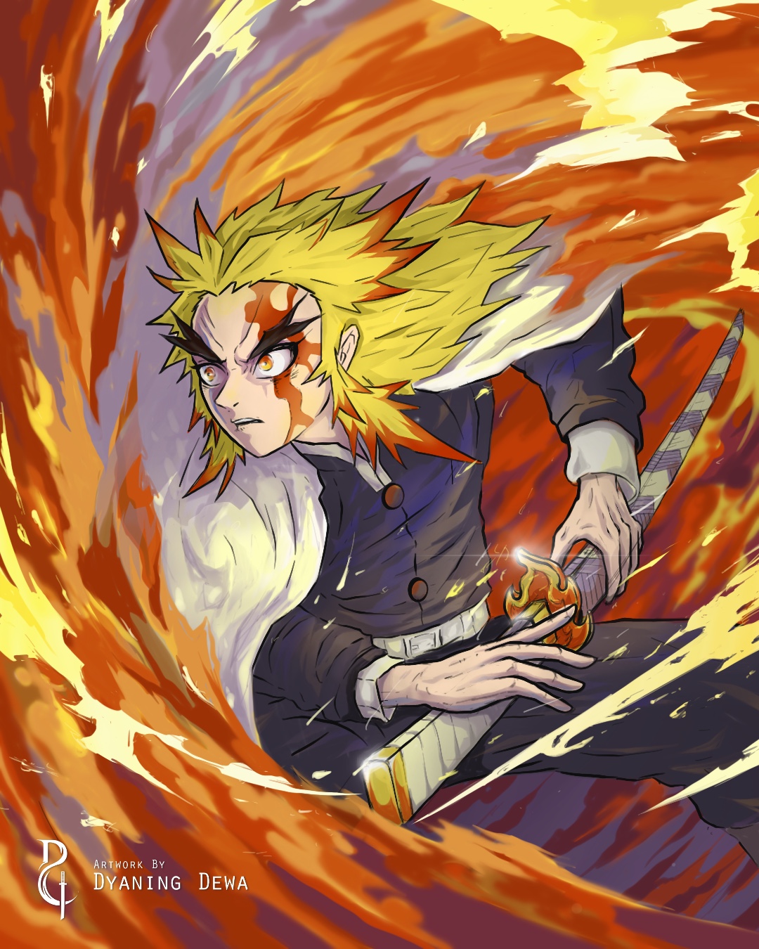 Fire Hashira Kyojuro Rengoku by MCAshe on DeviantArt