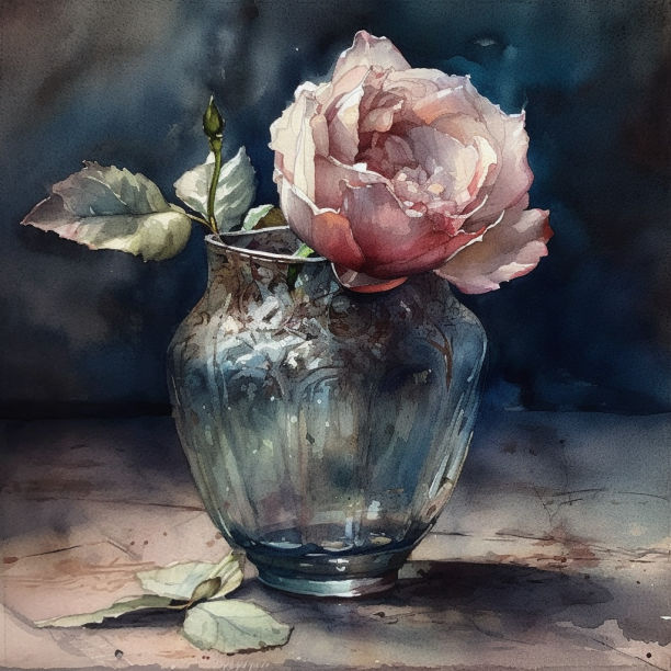 A watercolor painting of a wilted rose by lovecraft1977 on DeviantArt